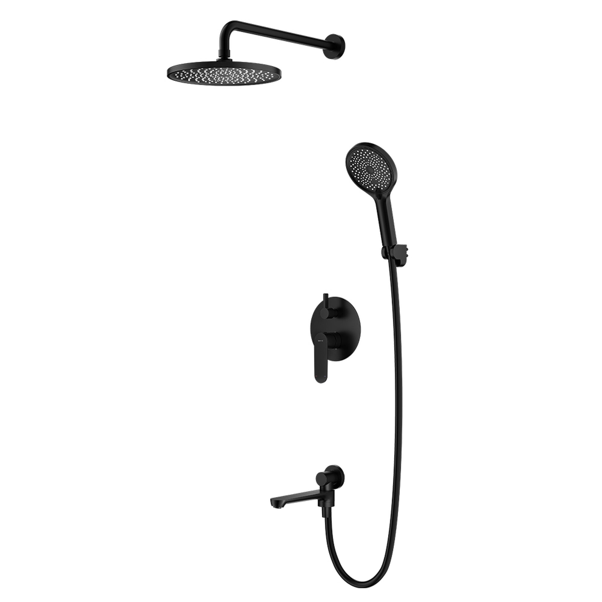 Душевая система встраиваемая Splenka S222.27.06, форма круглая, цвет черный