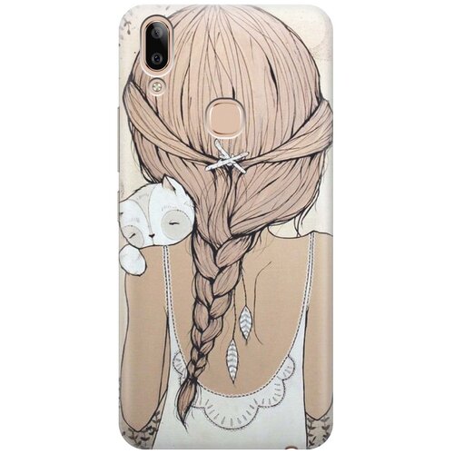 фото Re:paчехол - накладка artcolor для vivo y85 / v9 с принтом "девочка в обнимку с котом"