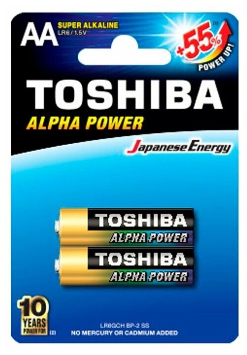 Батарейки Toshiba Super Alkaline LR6GCH BP-2 блистер 2 шт.