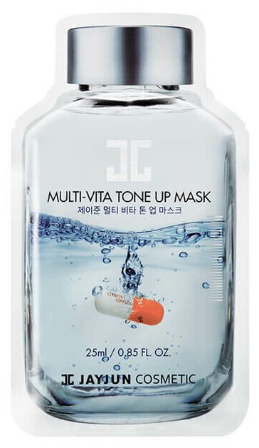 JAYJUN COSMETIC тканевая маска Multi-Vita Tone Up с мультивитаминным комплексом и пантенолом, 25 мл