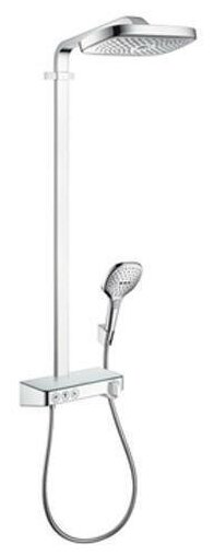 Душевая стойка Hansgrohe Raindance Select E Showerpipe 300 3jet с термостатом, хром-белый 27127400