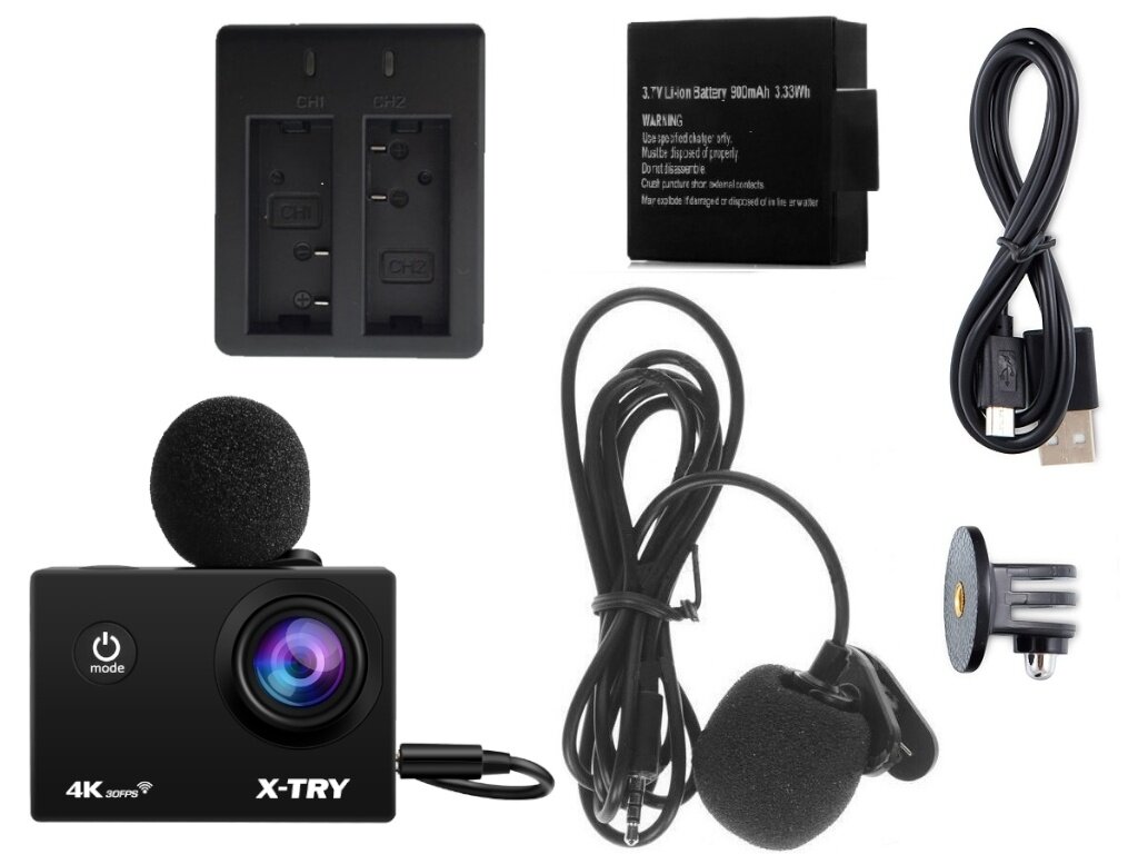 Экшн-камера X-TRY XTC 4K, WiFi, черный - фото №16