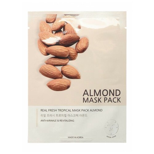 Jungnani Маска тканевая с экстрактом миндаля JNN-II Real Fresh Tropical Mask Almond, 25 мл