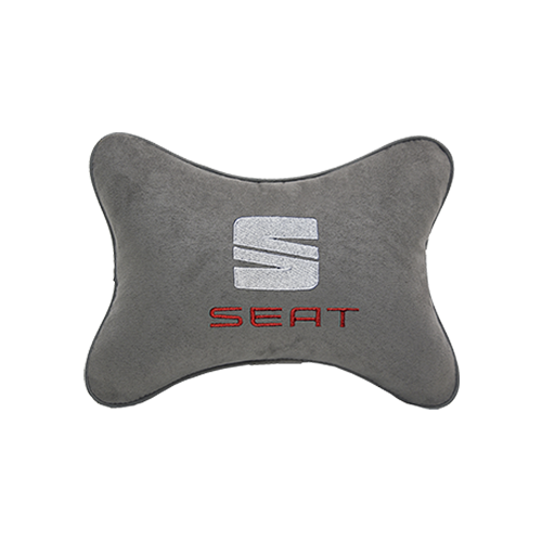 фото Подушка на подголовник алькантара светло-серая seat vital technologies