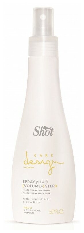 Shot Спрей для волос Care Design Volume Sigillante, 150 г, 150 мл