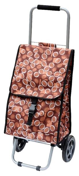 Тележка для багажа Рыжий кот, 37х92х27 см, опорные ножки, выдвижная ручка, коричневый, бежевый