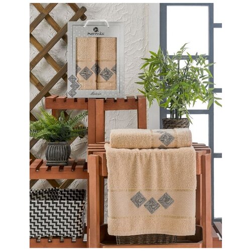 фото Oran merzuka полотенце matrix цвет: бежевый (50х90 см,70х140 см) br41146