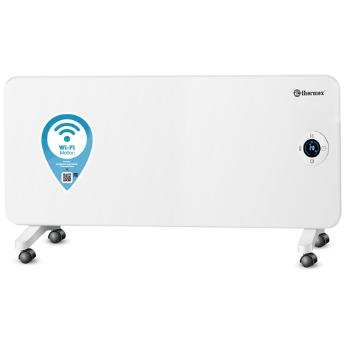 Конвектор Thermex Frame 2000E Wi-Fi, 2 кВт, 25 м², колеса в комплекте, белый конвектор thermex frame 1500e