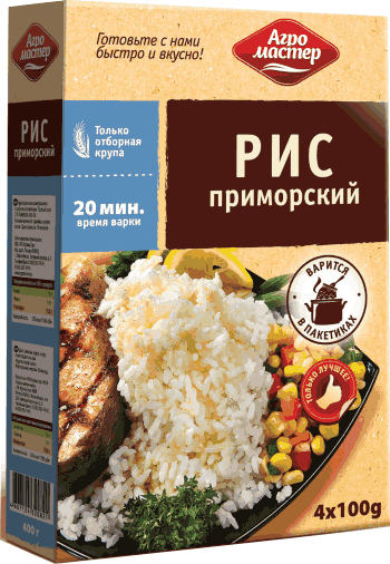 Рис Приморский в варочных пакетах 4 шт * 100гр (400гр)