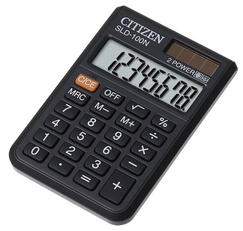 Калькулятор Citizen карманный, 8 разрядов, двойное питание, 90х60 мм (SLD-100N)