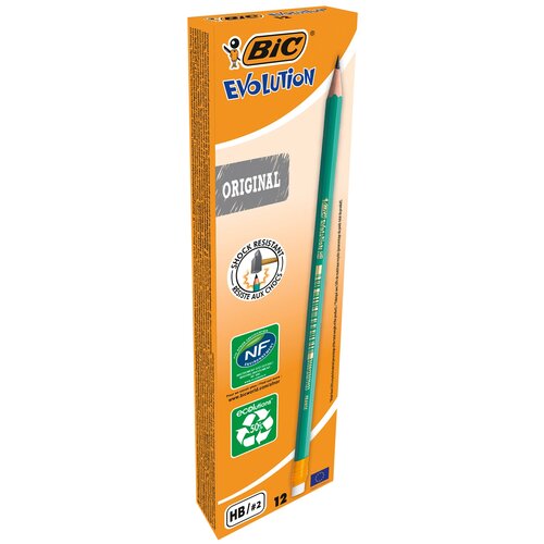BIC Набор чернографитных карандашей Evolution Original 12 шт (880332) зеленый 12 шт.
