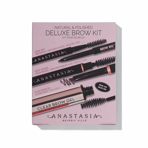 ANASTASIA BEVERLY HILLS Набор для бровей Natural & Polished Deluxe Kit (Soft Brown) lerato cosmetic brow lamination kit in 3 steps brow lift kit professional brow lamination for salon and home for women professional brow kit fo