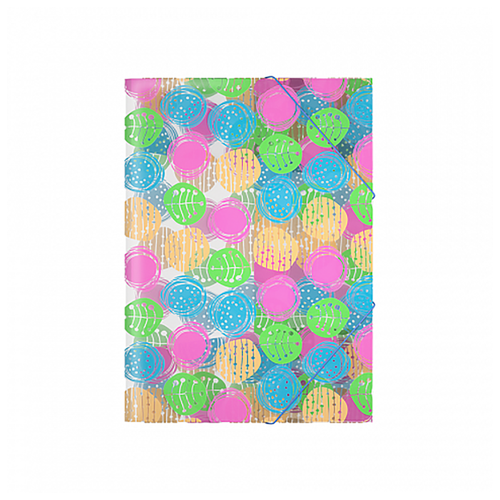 ErichKrause Папка на резинках Buttons А4, бесцветный/розовый/голубой