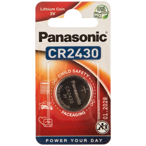 Дисковая литиевая батарейка CR2430 3В бл/1 Panasonic 5410853012313 15545844 батарейка robiton cr2430 1 шт