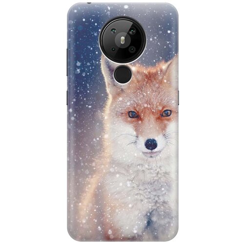 фото Cиликоновый чехол на nokia 5.3 / нокиа 5.3 с принтом "лисица в снегопад" gosso