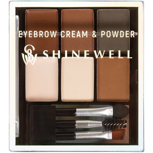 фото Shinewell набор для стилизации бровей eyebrow cream & powder 03