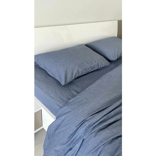 Пододеяльник 200х200 из варёного хлопка, цвет Melange Jeans