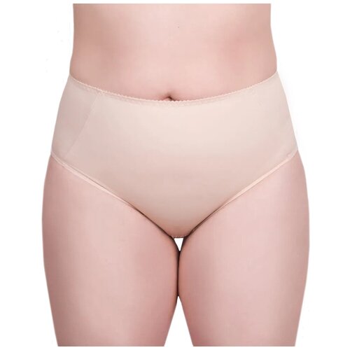 фото Milavitsa трусы слипы высокой посадки с кружевной вставкой classic, размер 102, нюд