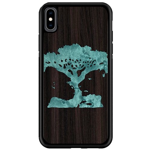 фото "чехол t&c для iphone x/xs, tpu, wild collection, магическое дерево (эвкалипт - клен птичий глаз)" timber & cases