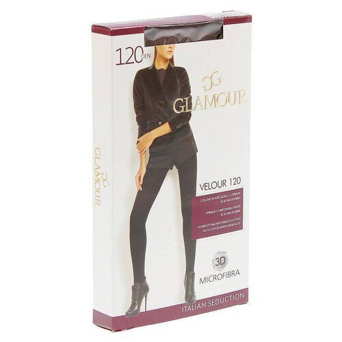 фото Колготки glamour velour, 120 den, с ластовицей, матовые, размер 2, коричневый