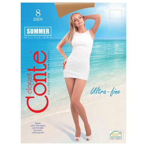 фото Колготки conte elegant summer, 8 den, с ластовицей, без шортиков, размер 4, мультиколор