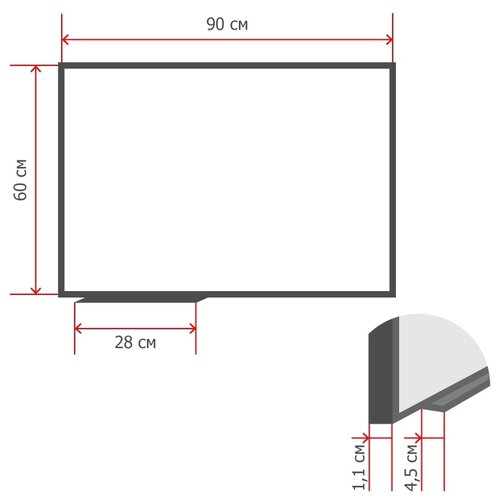 фото Доска магнитно-маркерная attache 60*90 см, пвх профиль, economy (926653)