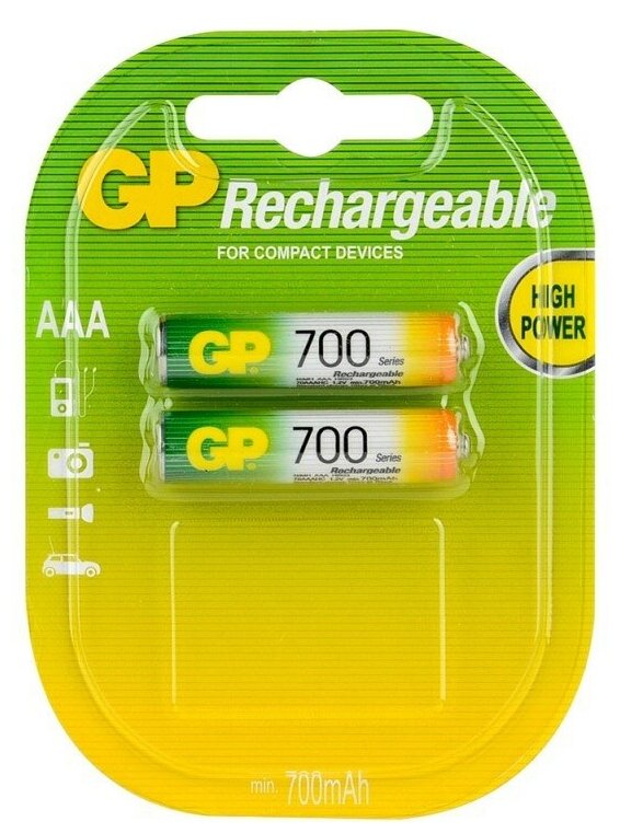 Аккумулятор Ni-Mh 700 мА·ч 1.2 В GP Rechargeable 700 Series AAA