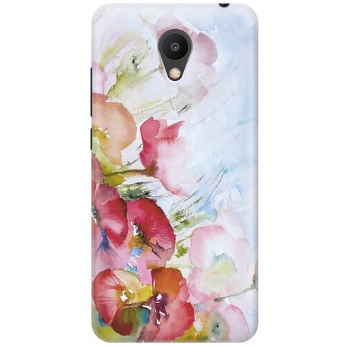 фото Cиликоновый чехол на meizu m6 / мейзу м6 с принтом "акварельные цветы" gosso