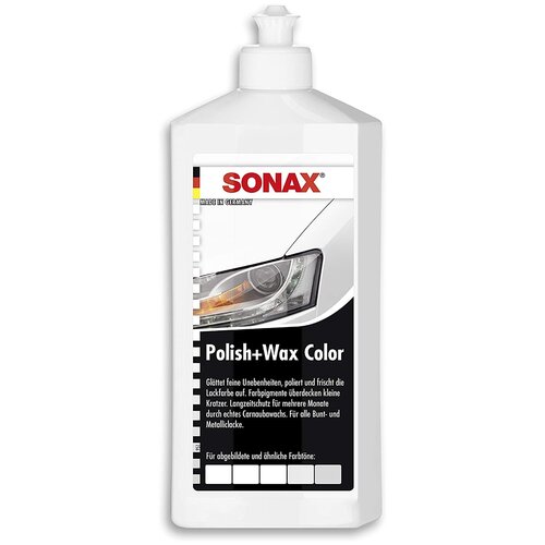 Воск для автомобиля SONAX цветной полироль с воском (белый)