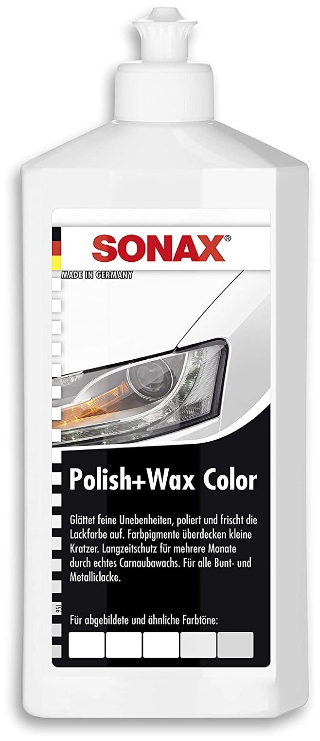 Полироль SONAX NanoPro цветной с воском + карандаш (белый), 500мл - фото №3