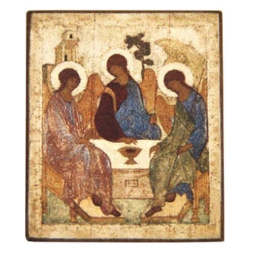 Икона Святая Троица (прп. Андрей Рублёв) (авто), 3х4 см