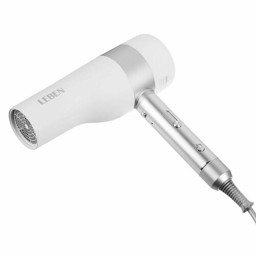 LEBEN Фен для волос премиум с плавной рег скор индик ионов 2000Вт 220В белый 329900₽