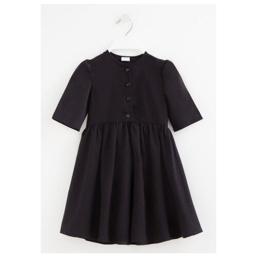 MINAKU Платье для девочки MINAKU: Cotton collection, цвет чёрный, рост 110 см черного цвета