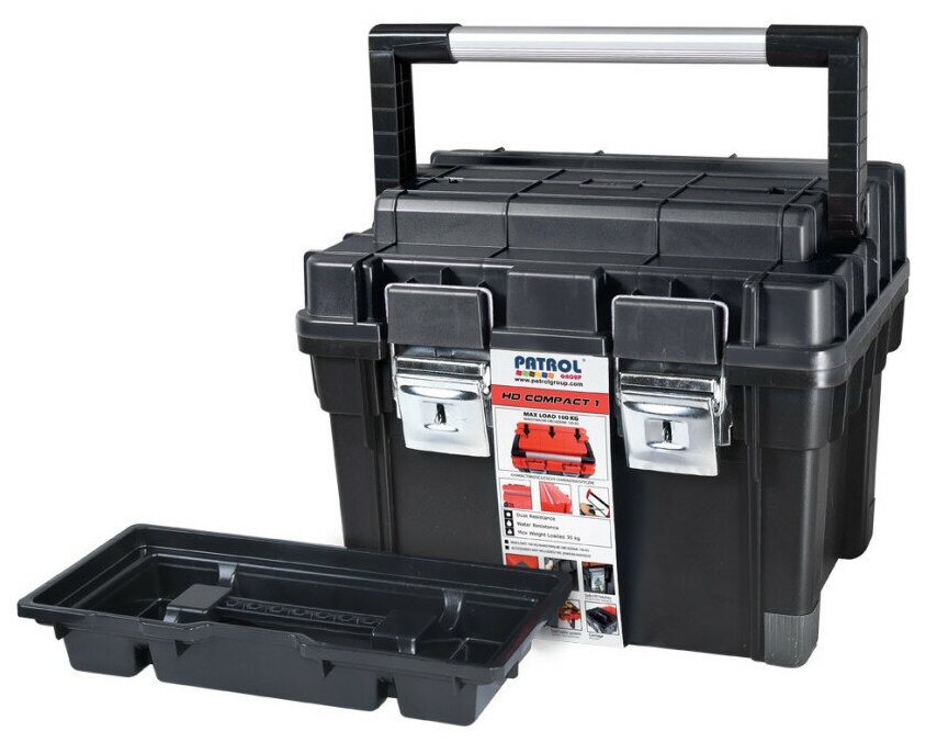 Ящик для инструментов PATROL HD Compact 1 , 45х35х35см , черный , Арт. 146163 - фотография № 4
