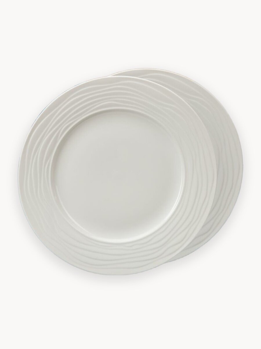 Набор обеденных тарелок NADOBA, серия AURORA, 2 предмета, 27 см, фарфор, белый, столовая, подарок на Масленицу