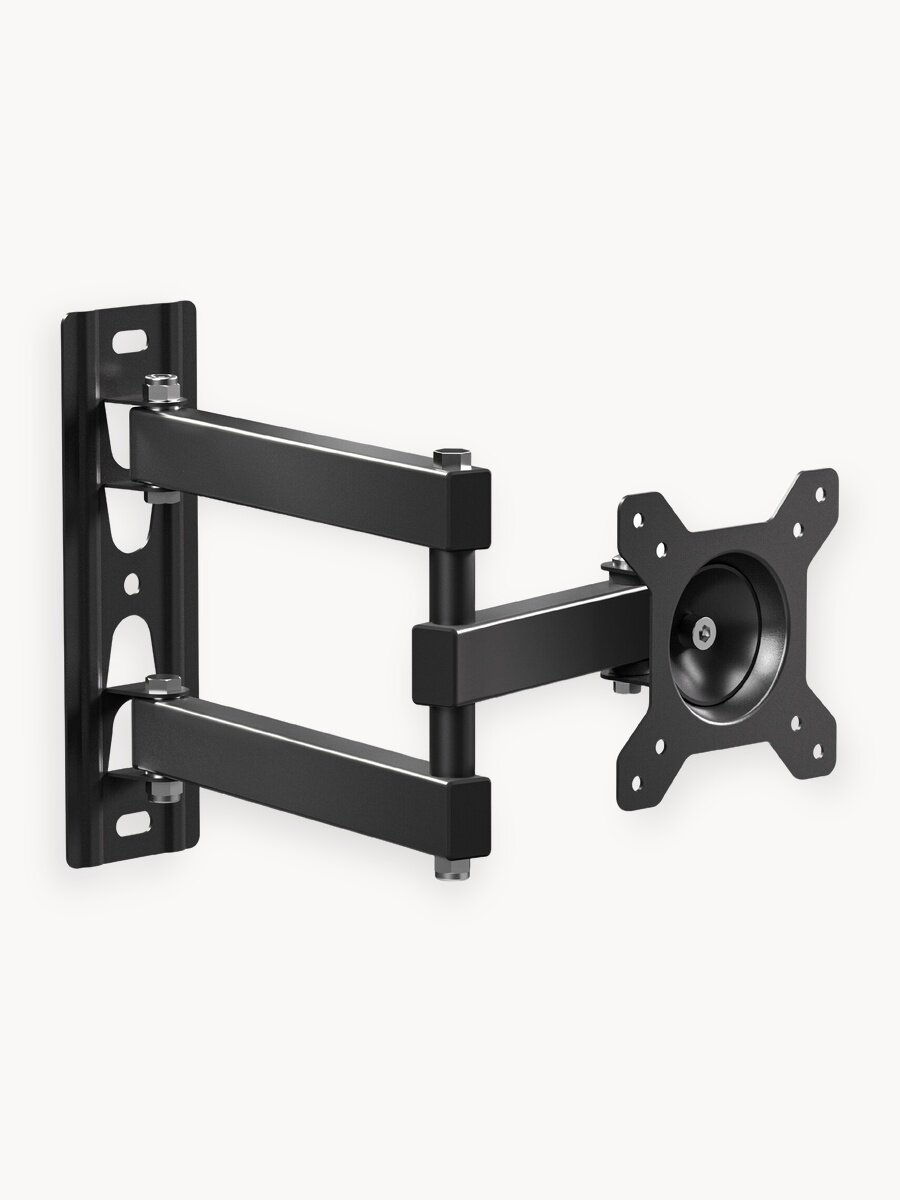 Кронштейн на стену STE-311 для телевизора 10"- 32", наклонно-поворотный с вращением, кронштейн для монитора до 15 кг, черный