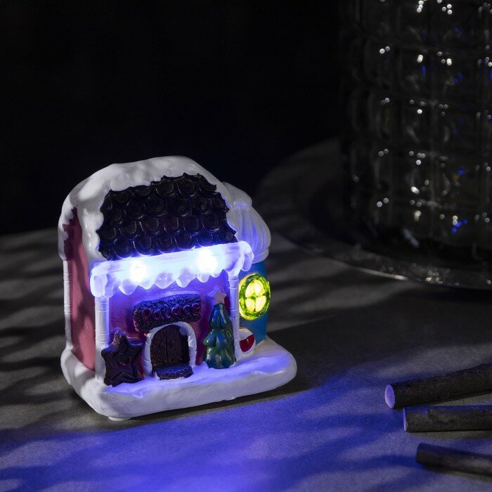 Luazon Lighting Светодиодная фигура «Сказочный домик», керамика, батарейки АААх3 (не в комплекте), свечение мульти