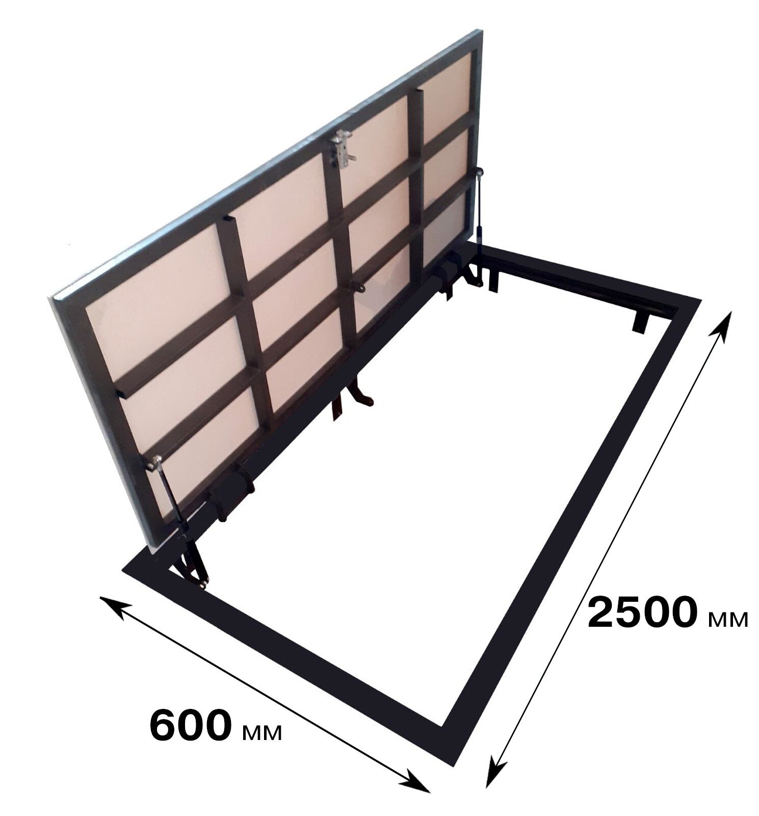 Напольный люк в подвал 600х2500 мм усиленная рама из профильной трубы - фотография № 1