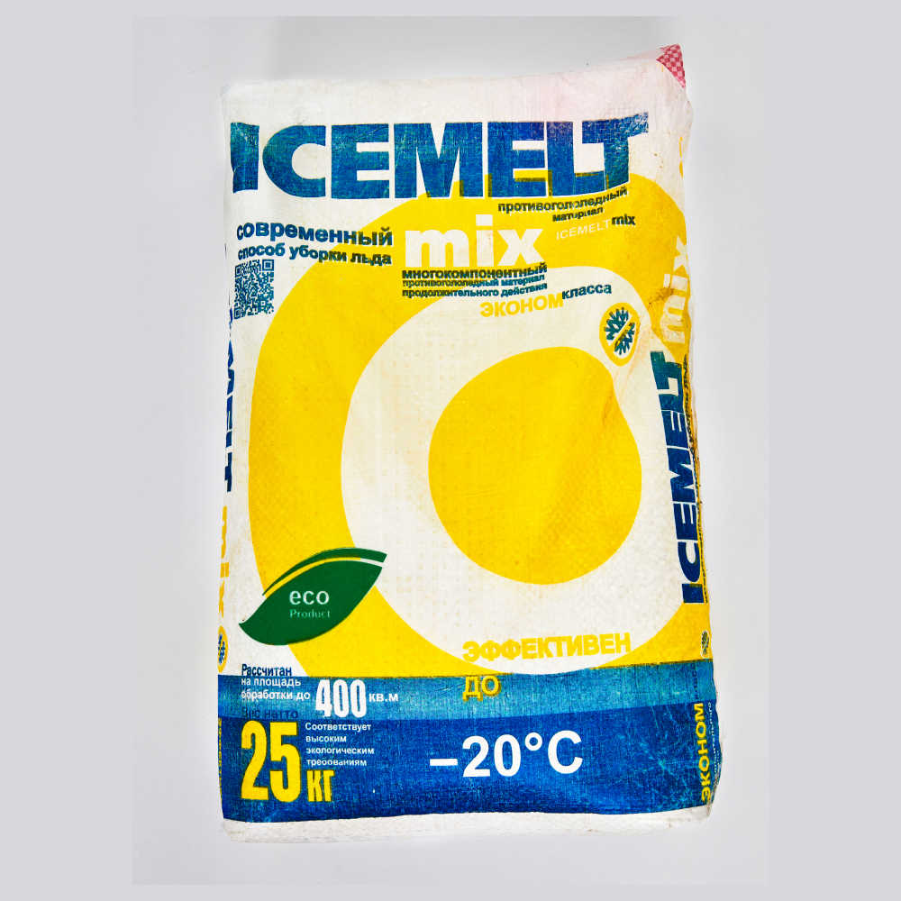 Реагент антигололедный 25 кг, ICEMELT Mix, до -20С, хлористый натрий, мешок - фотография № 1