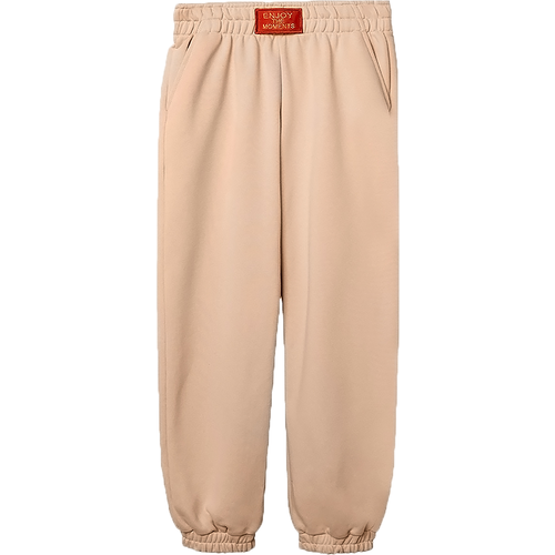 Школьные брюки  Bell Bimbo, демисезон/лето, спортивный стиль, пояс на резинке, размер 140, бежевый