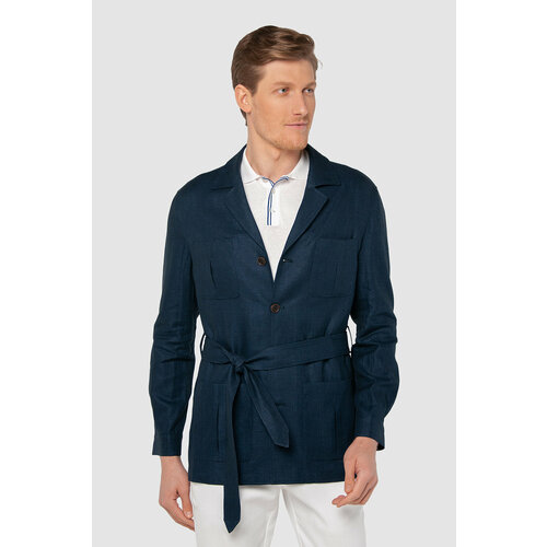 Пиджак KANZLER, силуэт прямой, однобортный, размер 50, синий