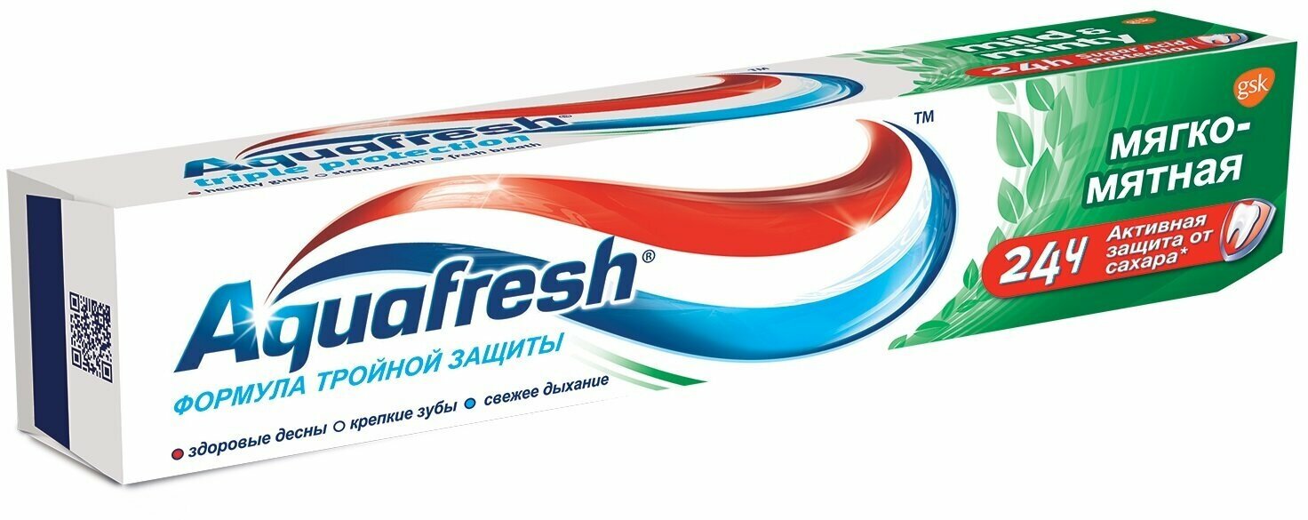 Зубная паста Aquafresh Тройная защита Мягко-мятная, 100 мл - фото №19