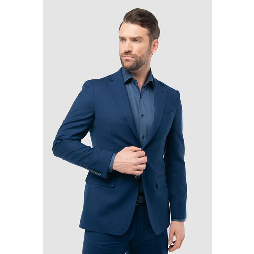 Пиджак KANZLER, силуэт полуприлегающий, однобортный, размер 60, синий