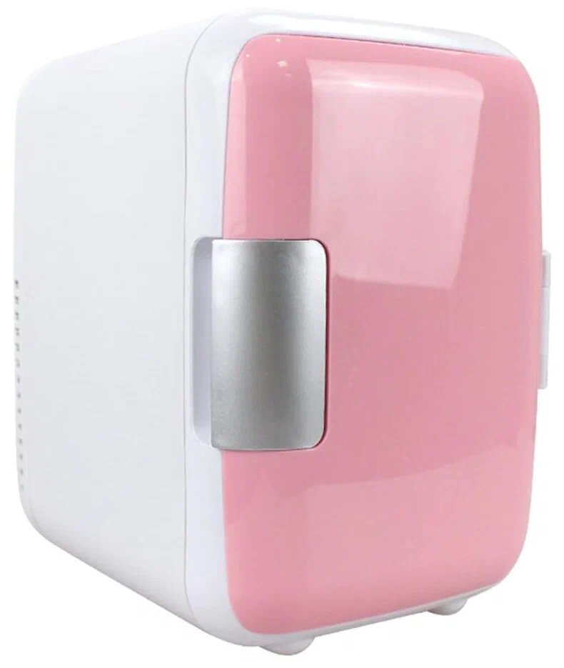 Автомобильный холодильник 4 литра / Мини холодильник / Портативный переносной холодильник / Сумка холодильник / розовый