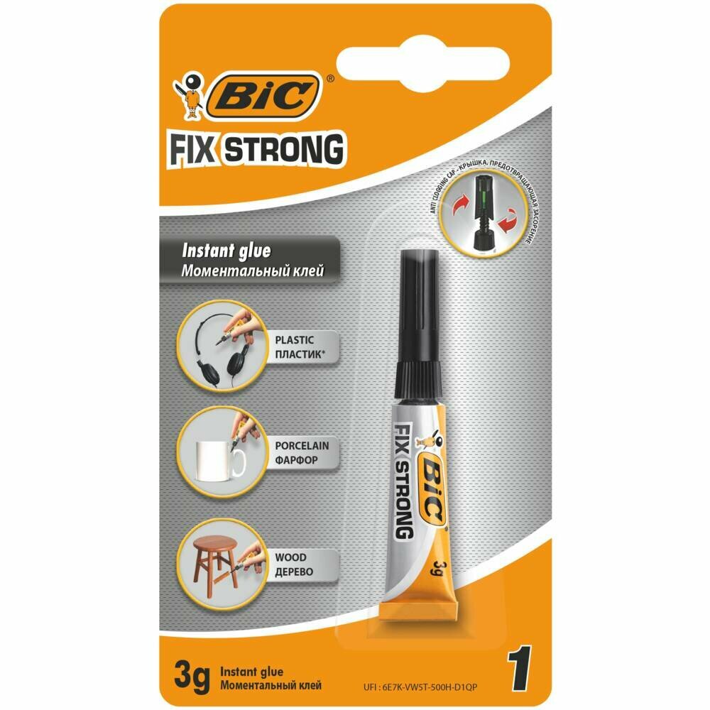 Клей бытовой БИК Fix strong, 3гр