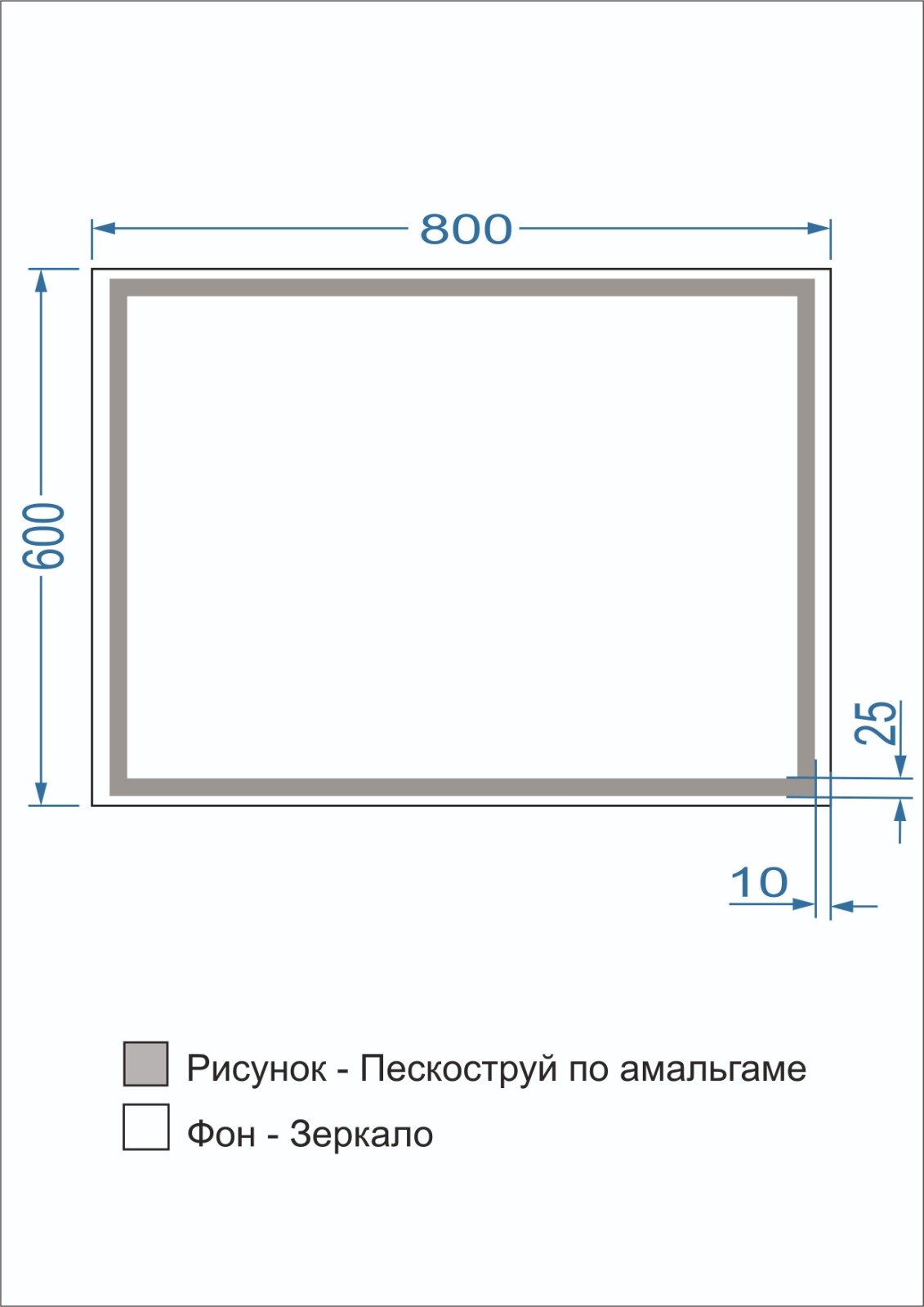 Зеркало для ванной с подсветкой 80х60 см 3000 К узор 2,5см - фотография № 5