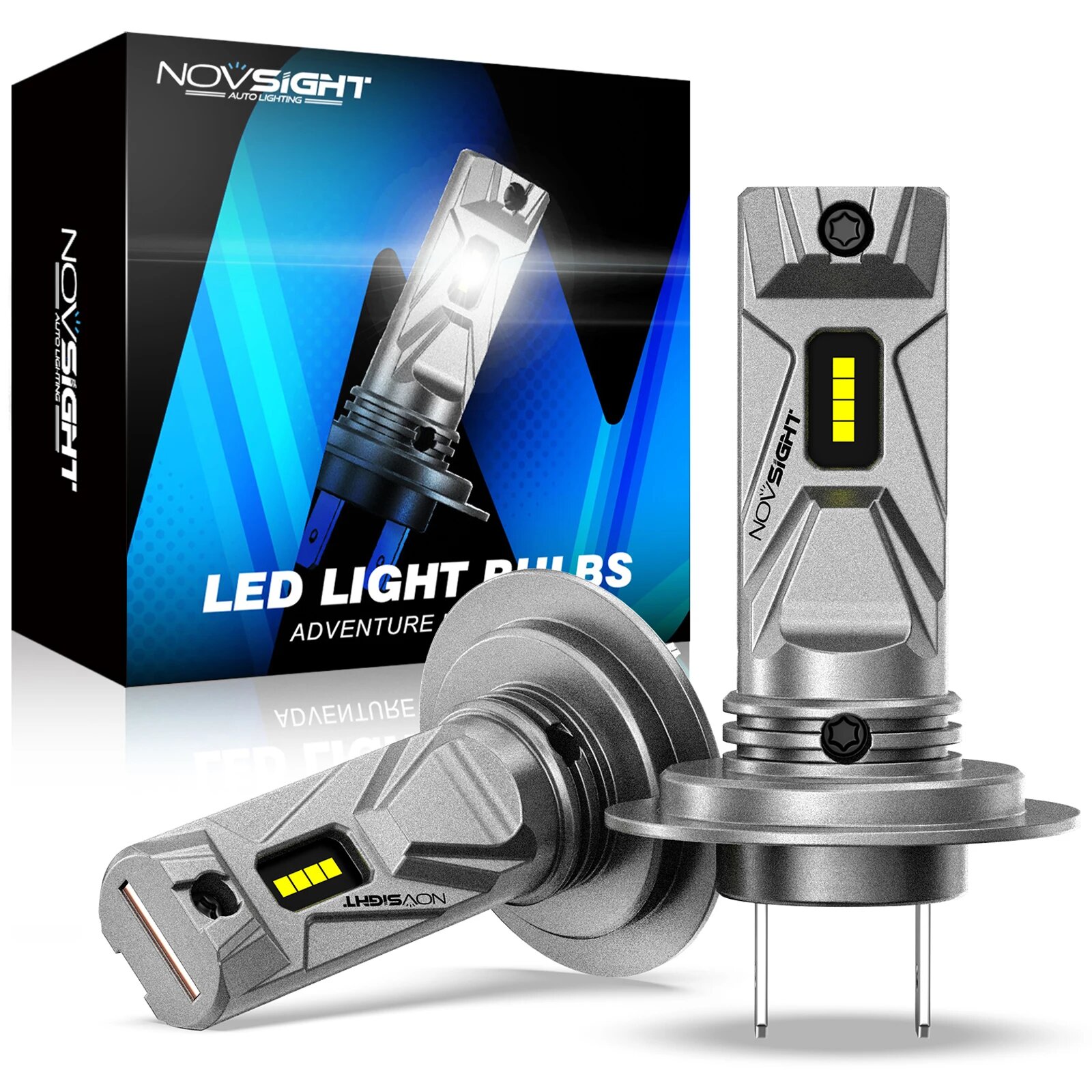 NOVSIGHT H7 автомобильные фары Plug And Play лампы для фар 1:1 мини Led 12 В 6500 к яркий белый безвентиляторный дизайн H7 автомобильные лампы для фар, H7