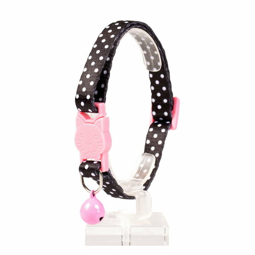 Ошейник для кошек нейлоновый DUVO Белые точки чёрный 20-30см10мм Бельгия 310₽