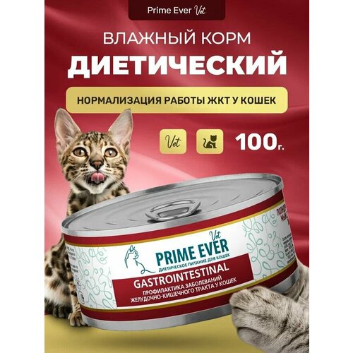 Влажный корм для кошек Prime Ever VET Gastrointestinal при расстройствах пищеварения 100 г