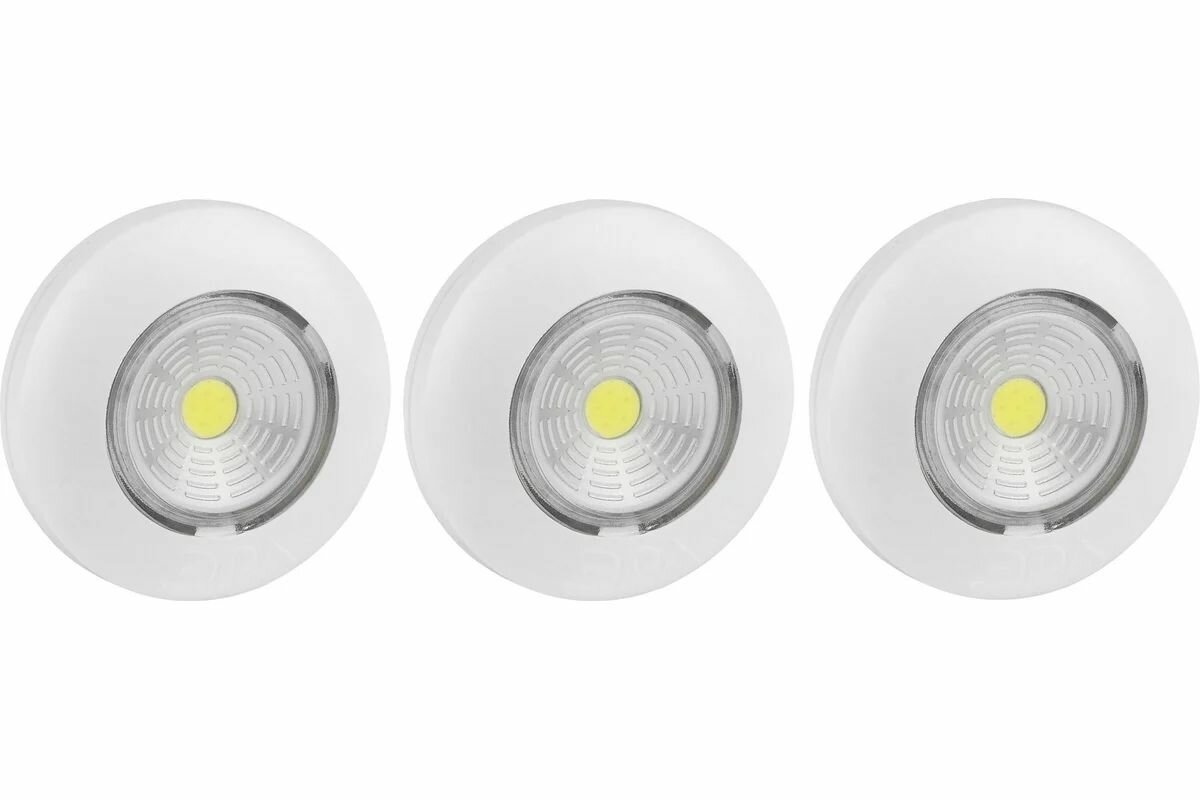 Фонарь-пушлайт ЭРА SB-502 NEW Аврора COB 3xAAA белый 3шт в коробке Б0031041